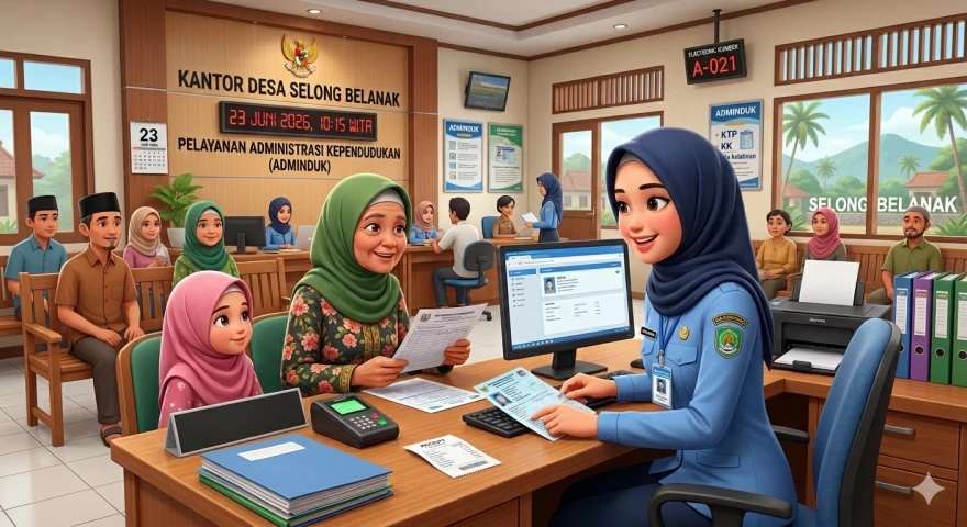 Pelayan Adminduk di Desa Selong Belanak